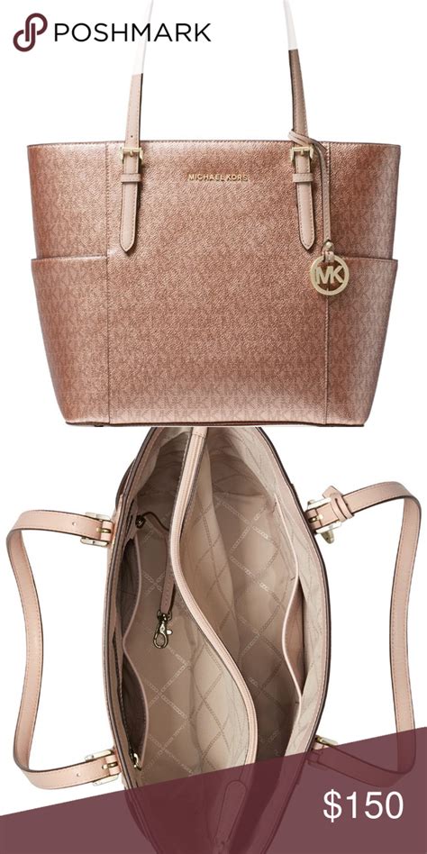 rose gold michael kors purse macy'|Michael Kors large gold tote.